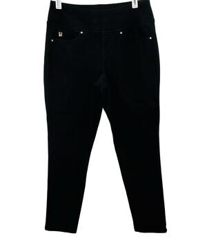 Belle by Kim Gravel Black Pull On Cotton Twill Stretch Jeans Womens Size 4P